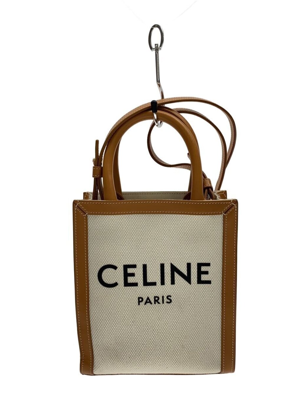 Celine Vertical Cabas Shoulder Bag Canvas White
